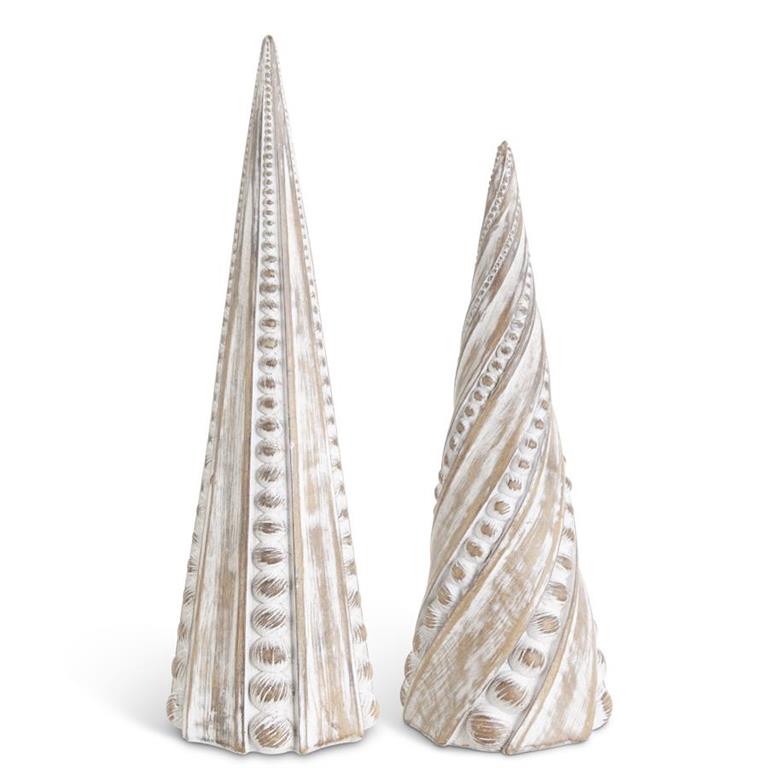 Embossed Cone Trees Set of 2