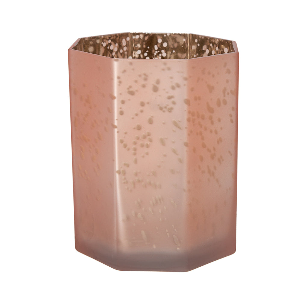 Pink Frosted Candle Holder