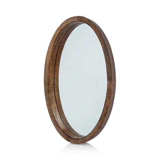 Mango Wood Oval Mirror Tray