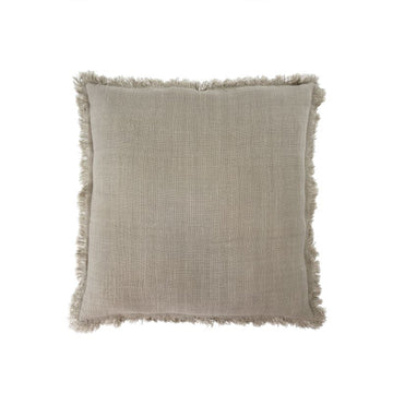 Light Grey Frayed Edge Pillow-20x20
