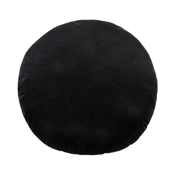 Black Velvet Pillow-Round : 20 in