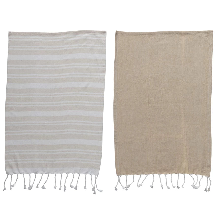 Woven Cotton Haman Tea Towel w/ Fringe