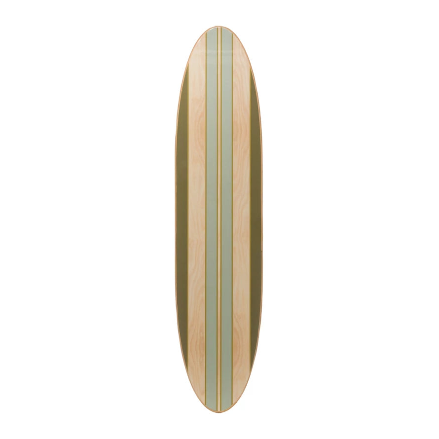 Wood Striped Surfboard Wall Decor